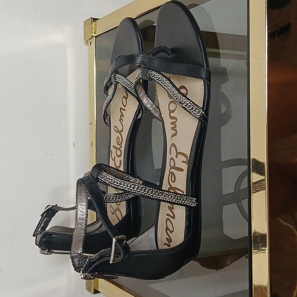 Sam Edelman black chained strappy sandals size 8 - Picture 5 of 14